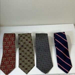 Lot of 4 Elegant Men's Ties Brooks Bros., Ketch, JZ Richard’s & Past Times